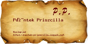 Péntek Priszcilla névjegykártya